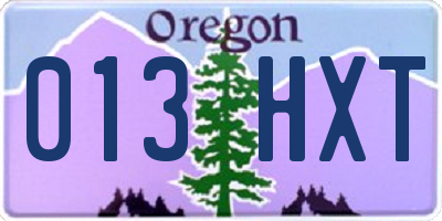 OR license plate 013HXT