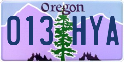 OR license plate 013HYA