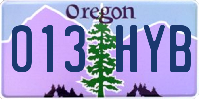OR license plate 013HYB