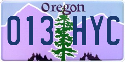 OR license plate 013HYC