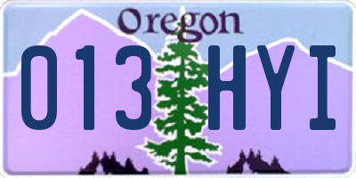 OR license plate 013HYI