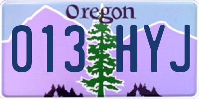 OR license plate 013HYJ