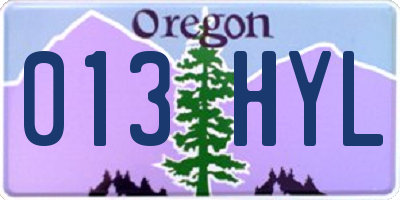 OR license plate 013HYL