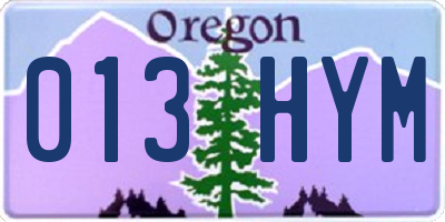 OR license plate 013HYM