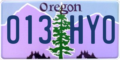 OR license plate 013HYO