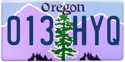 OR license plate 013HYQ