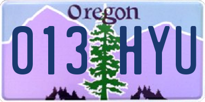 OR license plate 013HYU