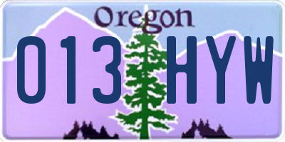 OR license plate 013HYW