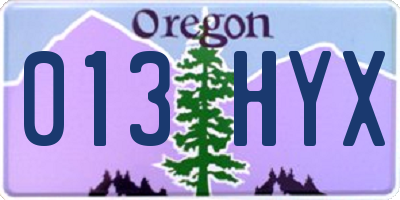 OR license plate 013HYX