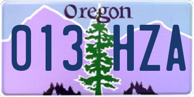 OR license plate 013HZA