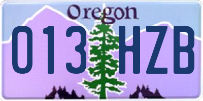 OR license plate 013HZB