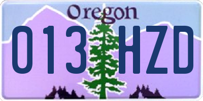 OR license plate 013HZD