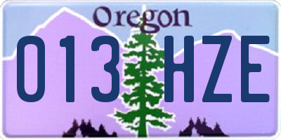 OR license plate 013HZE
