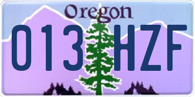 OR license plate 013HZF