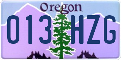 OR license plate 013HZG