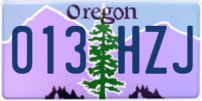 OR license plate 013HZJ