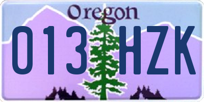OR license plate 013HZK