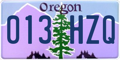 OR license plate 013HZQ