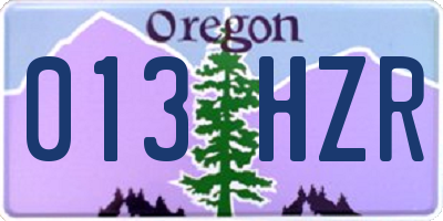 OR license plate 013HZR