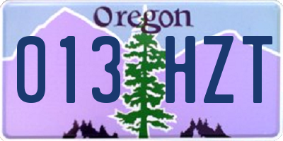 OR license plate 013HZT