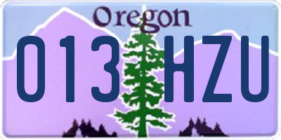 OR license plate 013HZU