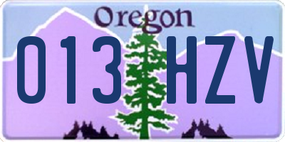 OR license plate 013HZV