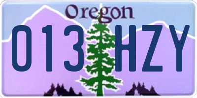 OR license plate 013HZY