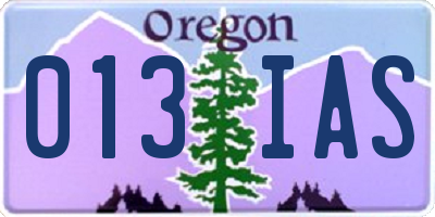 OR license plate 013IAS