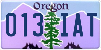 OR license plate 013IAT