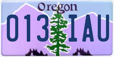 OR license plate 013IAU