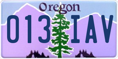 OR license plate 013IAV