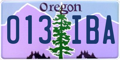 OR license plate 013IBA