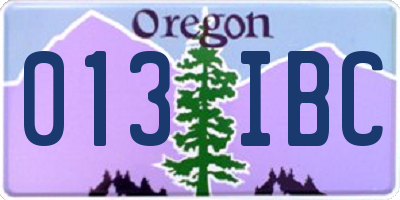 OR license plate 013IBC