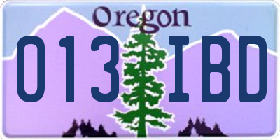 OR license plate 013IBD