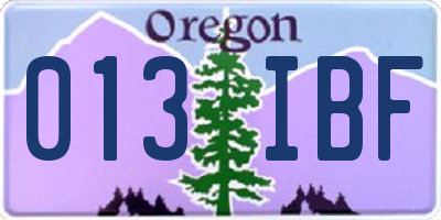 OR license plate 013IBF