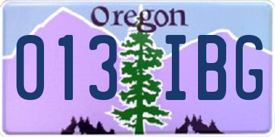 OR license plate 013IBG