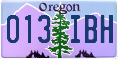 OR license plate 013IBH