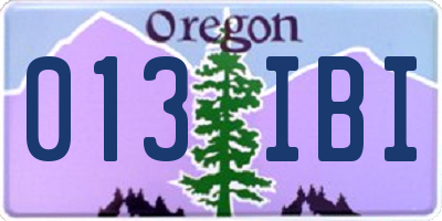 OR license plate 013IBI