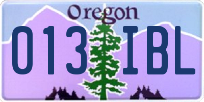 OR license plate 013IBL