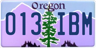 OR license plate 013IBM