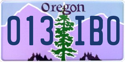 OR license plate 013IBO