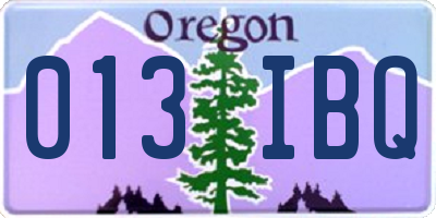 OR license plate 013IBQ