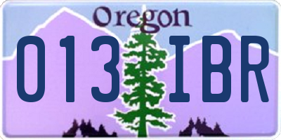 OR license plate 013IBR