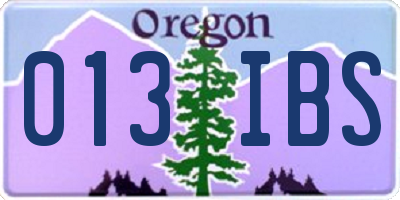 OR license plate 013IBS