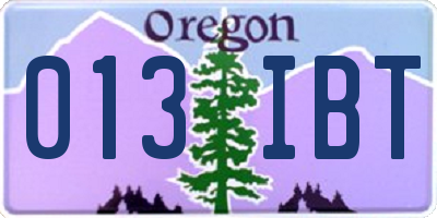 OR license plate 013IBT