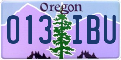 OR license plate 013IBU