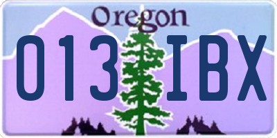 OR license plate 013IBX