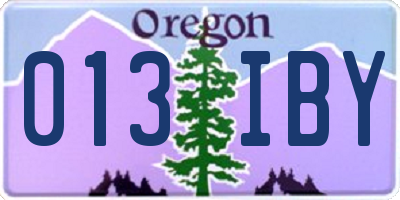 OR license plate 013IBY