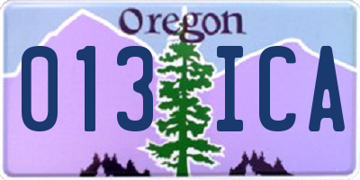 OR license plate 013ICA