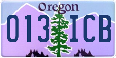 OR license plate 013ICB
